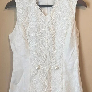 Jessica McClintock Vintage Off White Bridal 2-Piece Lace Suit